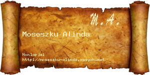 Moseszku Alinda névjegykártya